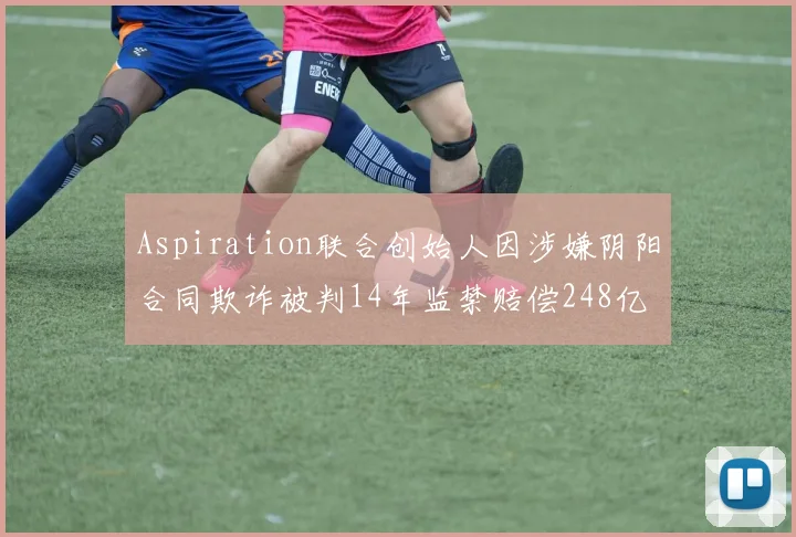 Aspiration联合创始人因涉嫌阴阳合同欺诈被判14年监禁赔偿248亿